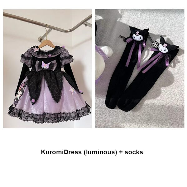 Anime Kawaii Sanrios My Melody Kuromi Lolita Barn Prinsessklänning Bekväm Söt Söt Tjej Tutu-kjol Toddler Födelsedagskläder Kuromi 17 150 cm