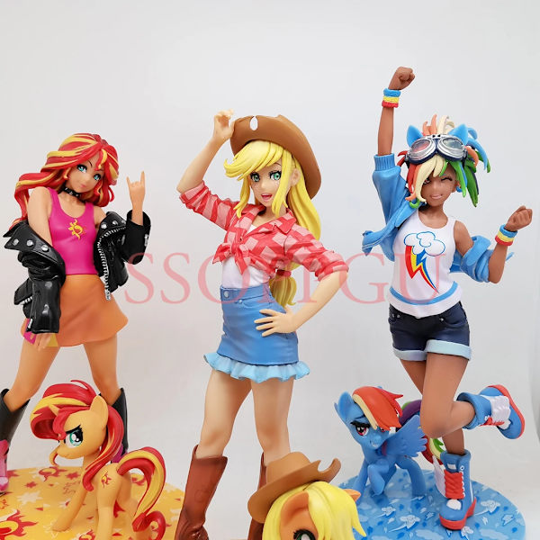 Kotobukiya My Little Pony Figur Twilight Sparkle Applejack Rainbow Dash Princess Luna PVC Action Figur Collection Modell Leksaker Fluttershy