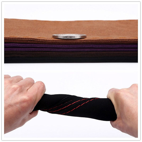 (CA248-R)Premium pälsrattkåpa Cover Case Halkfri mocka Mattläderflätning för ratt CA248-R