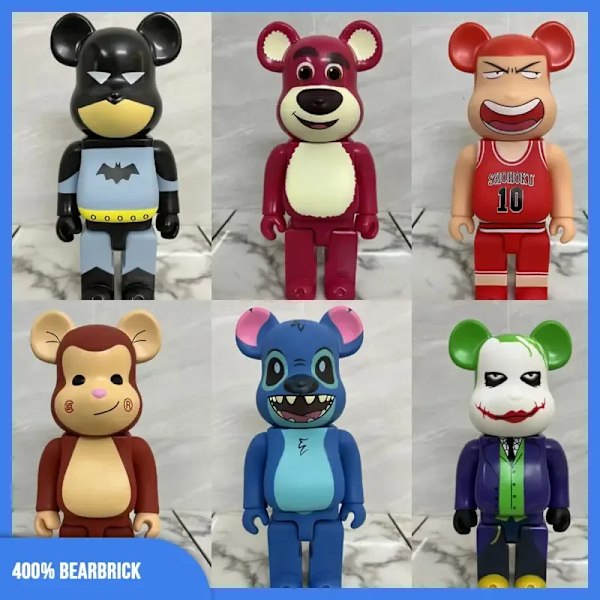 400 % Bearbrick Batman Actionfigurer Anime Filmer Karaktär Figur PVC Staty Rumsmodell Dekoration Barn Julklappar 28cm Style 23 28cm
