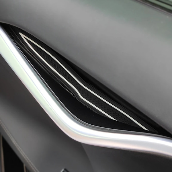 6 st dörrspårsport för Tesla Model S tillbehör dörrfickfoder mugghållarplatta konsolmatta Black  Red