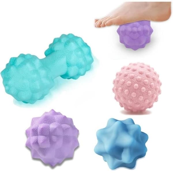 (Svart) 4 Massasjeballer for Myofascial Release - Triggerpunktterapi, Muskelknutelettelse og Yogaterapi Black