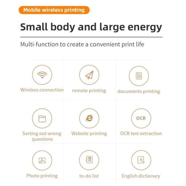 A4 Termisk Printer - UVERBON - Model x8 - Bluetooth - Bærbar - 203 DPI