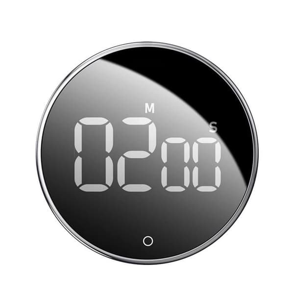 Timer - Timglas, Magnetisk Digital Kökstimer, för Matlagning, Dusch, Studier, Stoppur, Räknare - Typ svart