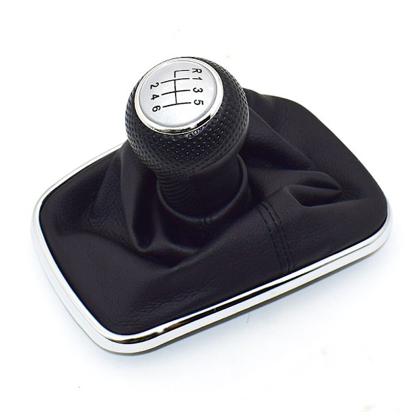 23mm för Volkswagen VW Golf 4 IV MK4 GTI R32 Bora Jetta 5-växlad svart ram Växelspaksknopp Spak Damask Boot 1999-2004-6 Speed 6  Speed