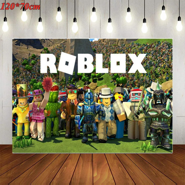 Roblox Festtillbehör Ballonger Papperskopp Tallrik Engångsservis Set Barn Roblox Födelsedagsfest Dekoration Roblox Spelfest BX1-107