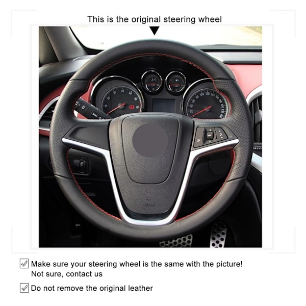 Handsytt svart konstläder Antisladd cover till Opel Mokka 2012-2019 Insignia 2008-2013 Astra (J)