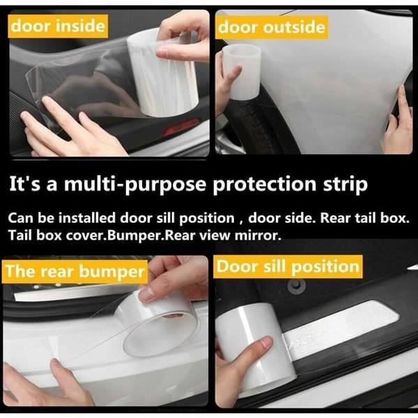 (5cm x 10M) Bumper Protector, Biltröskelskydd, Fälgskydd - 10M Transparent Bilskyddsremsa