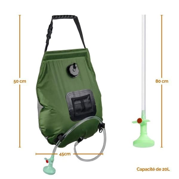 20L solbruserpose til camping eller have - Khakigrøn - Linxor Khaki green