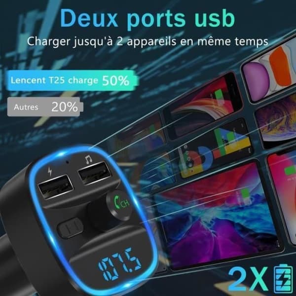 LENCENT BIL FM-SÄNDARE Bluetooth Bil FM-Sändare Bluetooth Bil MP3-spelare Trådlös Radioadapter Kit