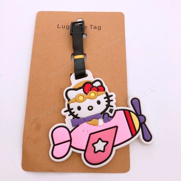 Anime Sanrio Hellos Kittying Bagagelapp PVC Resetillbehör Resväska ID Adress Bärbara Taggar Hållare Bagageetiketter barn Gåva Luggage Tag 14