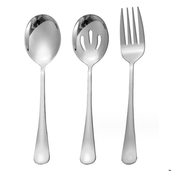 Serveringsskeer * 2 Hulskeer * 2 Gafler * 2 Buffet Si Rustfrit Stål Banketsæt, Pakke