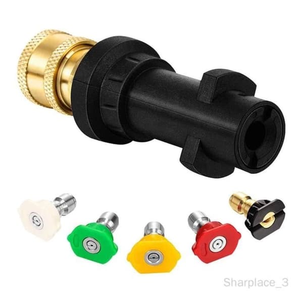 2000 PSI 1/4 tomme messing højtryksrenser adapter til K2 K3 K4 K5 K6 K7 Sort Black