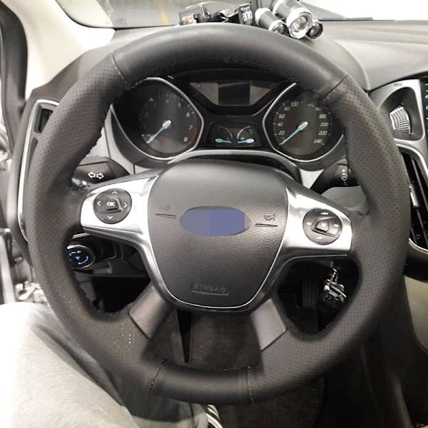 Svart mjukt konstläder DIY Cover Ford Focus 3 2012-2014 C-MAX 2011-2014 KUGA Escape 2013-2016