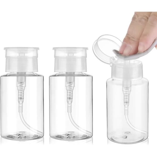 3-pack Tomma Pumpflaskor för Nagellacksremover - Tomma Flaskor - Återförslutningsbara Pumpflaskor, 150 ml