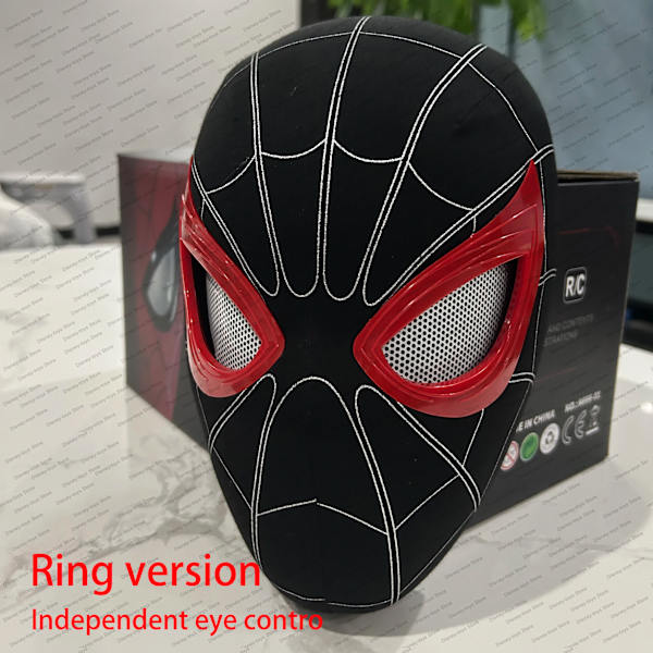 Spiderman no Way Home Huvudbonader Cosplay Moving Eyes Mask Spider Man 1:1 Fjärrkontroll Elastisk mask Leksaker för vuxna Barn Present Ring Version