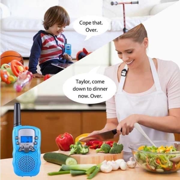 (Blå) Uppladdningsbara Walkie Talkies - Barn - 3 km Lång Räckvidd - Intercom Julklapp (Blå) Blue