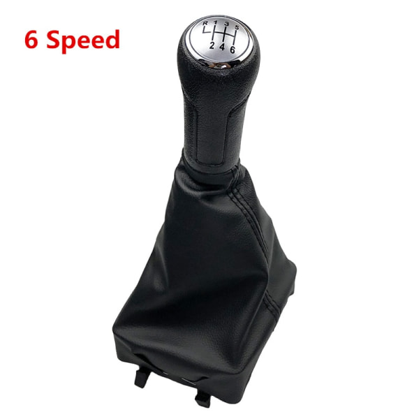Växelspaksratt Spak Växel PU Läder Gaitor Boot För Volkswagen VW Polo 9N 9N2 GTI 2002 2003 2004 2005 2006 2007 2008 2009-6 Speed B0232 6 Speed B0232
