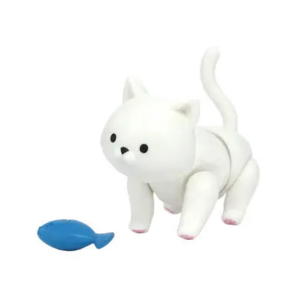 6 cm ny Original docka 7 leder Kattdocka leksak Kan äta fisk katt Lovely Pet shop djur actionfigur små dockleksaker P