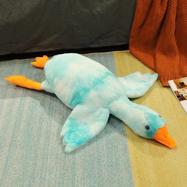50-190 cm stor vit gås Plyschleksak jätteanka docka mjuk goose Gås Sovkudde Soffa Kudde Födelsedagspresent för barn 90cm Blue