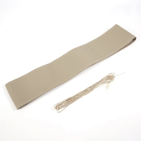 (SVART)36-38 cm gör-det-själv- cover läderfiber med nålfläta på ratten Skidproof Car Styling Interiörtillbehör BLACK