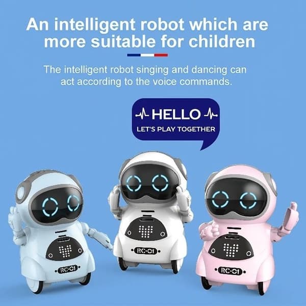 Mini Interaktiva RC Robotleksaker: Pratar, Sjunger, Dansar, Berättar Historier - Perfekt Present till Barn - Vit