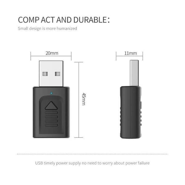 USB Bluetooth V5.0 Mini -sovitin 4-in-1 langaton dongle PC:lle