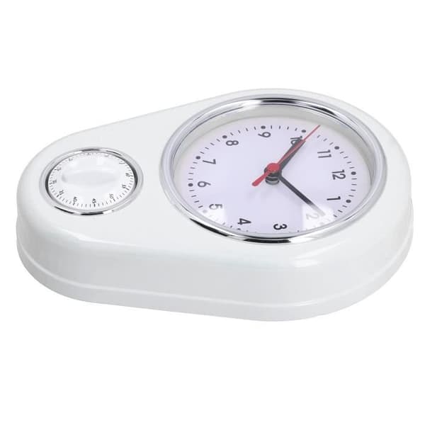 SALUTUYA 9-tums Timer Väggklocka SALUTUYA Kökstimer Väggklocka 9-tums Kökstimer, Vit White