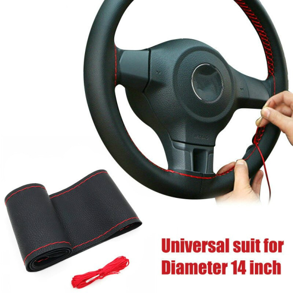 (Svart och röd) Cover 5 färger Ny EVA Punching Universal Cover Diameter 38cm Automotive Sup Black and Red