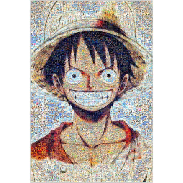 Mosaik Monkey D Luffy Leende ansikte Pussel Trä 1000st Tecknad Anime One Piece Kreativ Vuxen Antistress Barn Presentleksaker A4 1000pcs with box