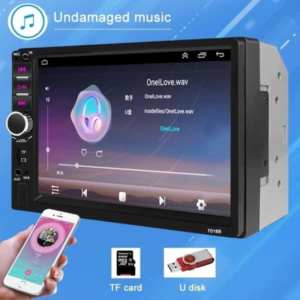 Bluetooth Bilradio - PRUMYA - 7018B - 7 tommer Touch Screen - 60W x 4 - Bakkamera