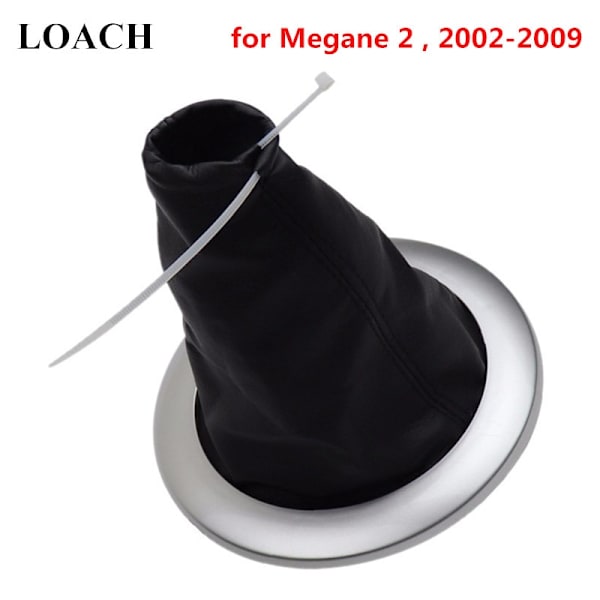 Växelspaksknopp Cover Boot med ramkant för Renault Megane 2 MK2 II MK 2 2002-2009 Headball Pen Shifter cover Ny-grå Gray