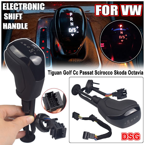 DSG AT Elektronisk display Växelspaksratt Shift Handboll För VW Passat B7 B8 Golf 6/7 MOB Tiguan Biltillbehör-RED-Chrome RED-Chrome