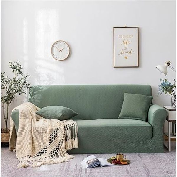 3-seters sofatrekk - polyester - grønn - sofatrekk 190-230 cm