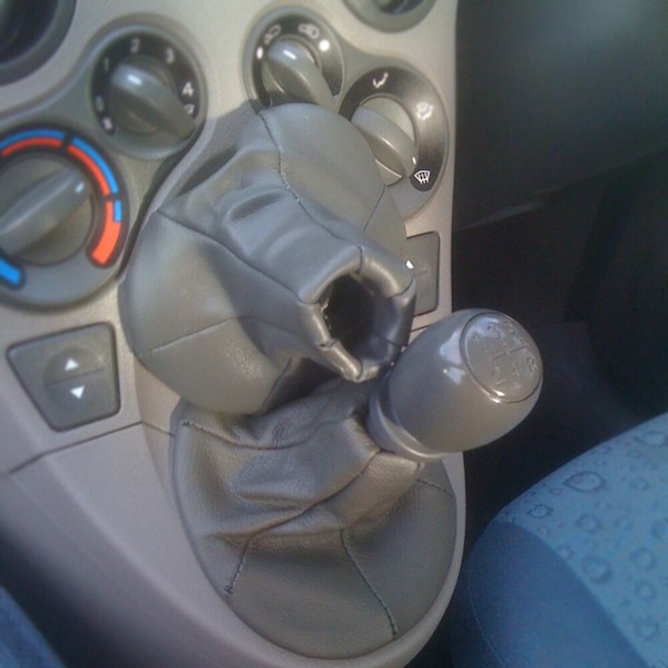 Bil Pu Läder Gear Damask Gaitor Shift Krage Boot Cover För Fiat 500 500c Panda 2003 - 2006 2007 2008 2009 2010 2011 2012-