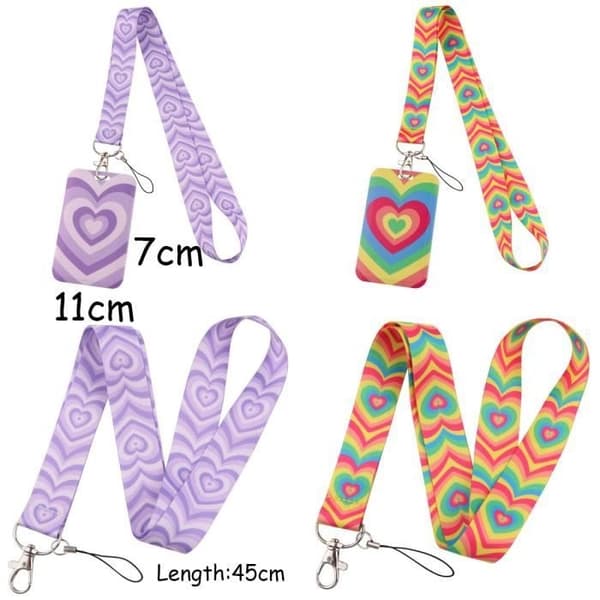 (Lila, Regnbåge) Brickhållare - Ej specificerad - Halsband - Polyester - Regnbåge - 2 stycken Purple, Rainbow