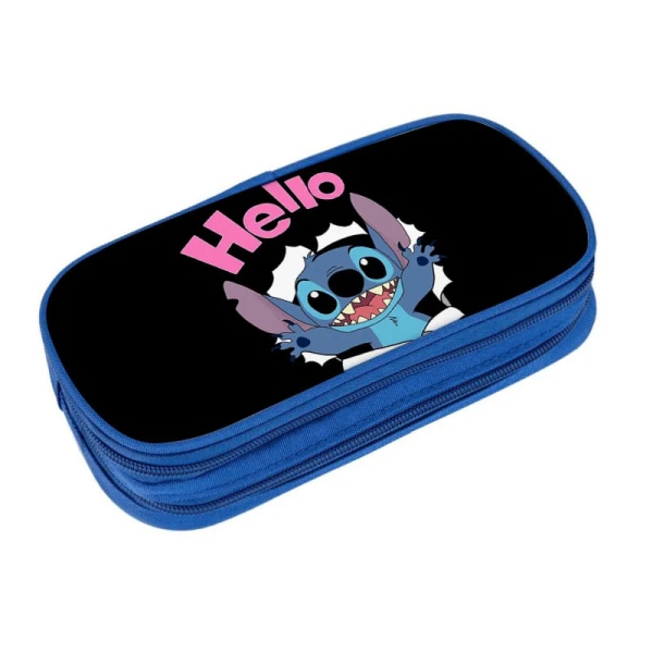 Ny Disney Stitch Stor kapacitet Pennväska Case Anime Figur Dubbellagers multifunktionell case studenter brevpapper barn Leksak 14