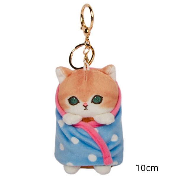 Kawaii Mofusand Anime Hobby Tempura Fried Räkor Haj Katt Tecknad Söt plysch docka hängsmycke väska hänge present till flickvän W2