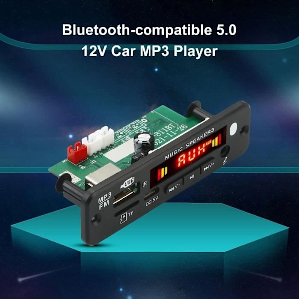 MP3 Forstærker Kit, Følsom, Multifunktionel, Bluetooth-kompatibel, Panel Style - Sort 1