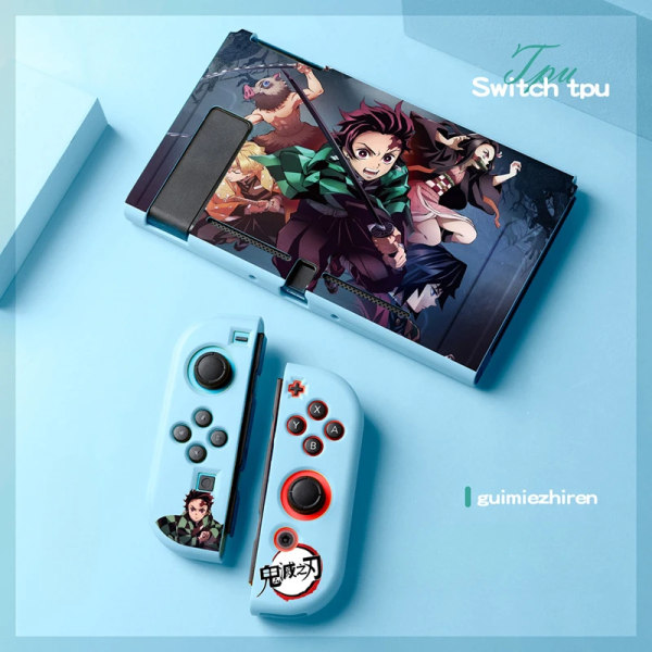 Anime Demon Slayer Case till Nintendo Switch NS Joy Con Controller Kawaii Soft Silikon Cover Tillbehör Barnpresent 4 For Switch NS