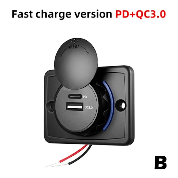 Snabbladdning 3.0 Dubbel USB & PD Typ-C Laddaruttag Vattentät 12V/24V USB-uttag QC3.0 Snabbladdare Uttag Billaddare Adapter PD QC3.0