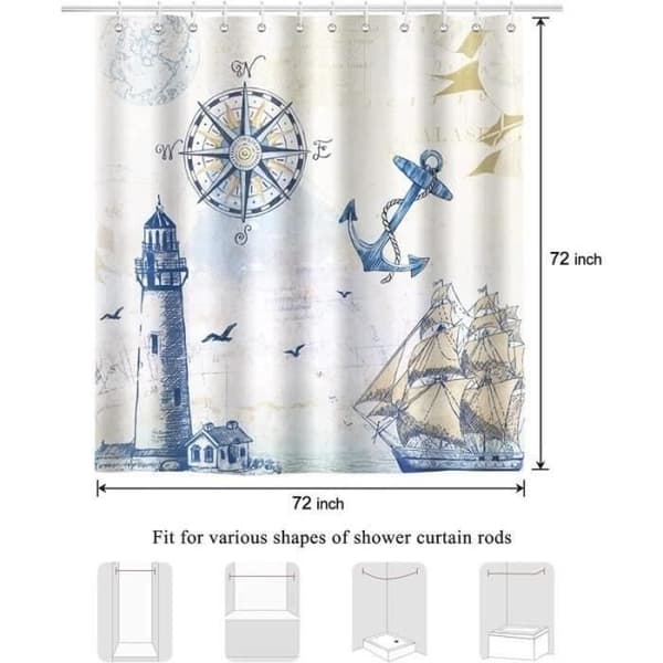 Duschdraperi - AMOUNE - 180 x 180 cm - Polyestertyg - Vattentätt - Mögelresistent