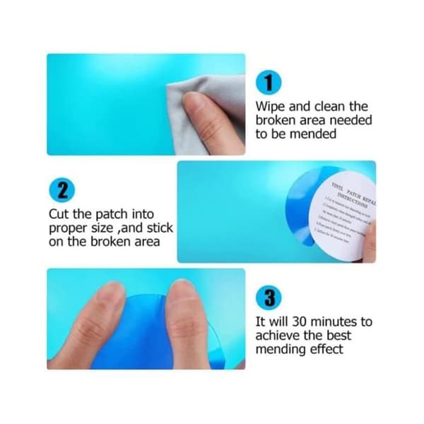 40-delt Pool Reparationssæt, Selvklæbende PVC Liner Lapper - KOMPLET POOL SÆT