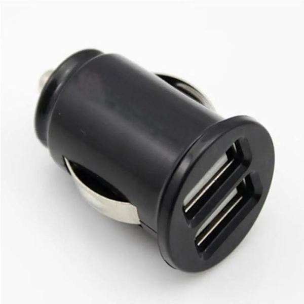Billadapter för bil med dubbla USB-portar för iPhone 13 12 S21 S22 Snabbladdning 12v 24v Black