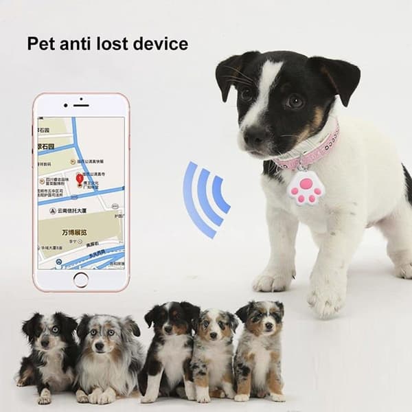 GPS-tracker för hundar och katter, GPS-tracker för barn och äldre, nyckellokalisator, mini-GPS-tracker, rosa