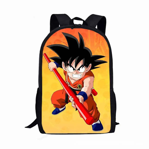 Dragon Ball Ryggsäck Pojkar Flickor Tecknad Goku Figurer Barn Skolväska Stor kapacitet Resväska Anime Vegeta Väska Barn Födelsedagspresent Dragon Ball-21 Size 17inch