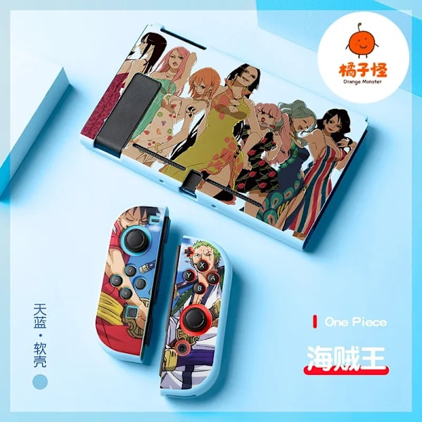 ONE PIECE Luffy Zoro Ace TPU mjukt case Joycon Cover för Nintendo Switch NS OLED-konsol Kristallfodral Tillbehör ONE PIECE 09 For Switch NS