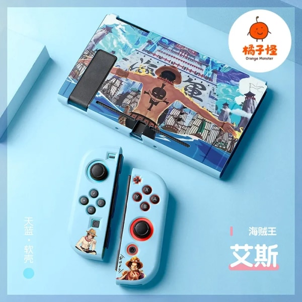 ONE PIECE Luffy Zoro Ace TPU mjukt case Joycon Cover för Nintendo Switch NS OLED-konsol Kristallfodral Tillbehör ONE PIECE 10 For Switch NS