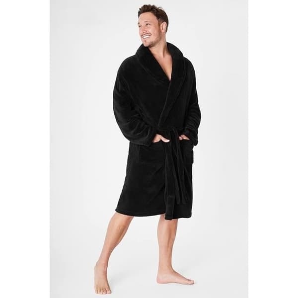 (Sort) Badekåbe - Ikke specificeret - Størrelse L - Flanel - Sort - Varm black