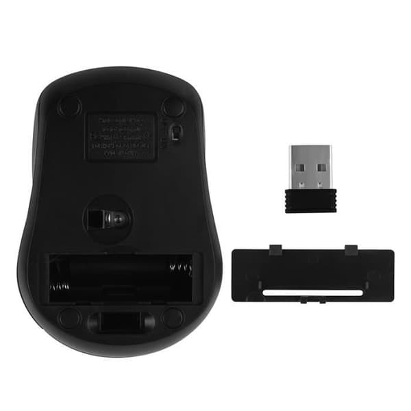 (Sort) Mini trådløs mus 1000 DPI optisk mus til bærbar computer Black